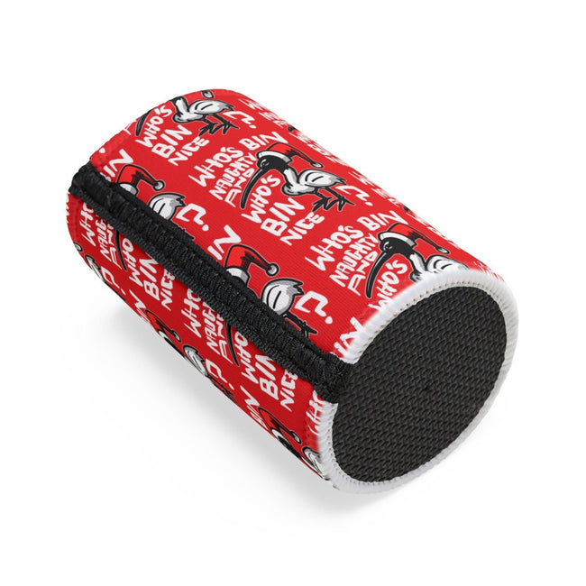 Christmas Bin Chicken Stubby Cooler, Australian Bin Chicken Christmas Themed Stubby Holder! Stubby Cooler with Aussie Ibis bird! Main Image