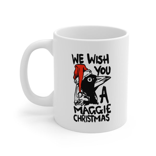 Funny Christmas Magpie Mug with Magpie Quote, Australian Magpie Mug with xmas Quote, Hip Hop Australian Mug with Swooping Magpie Bird Hover Image