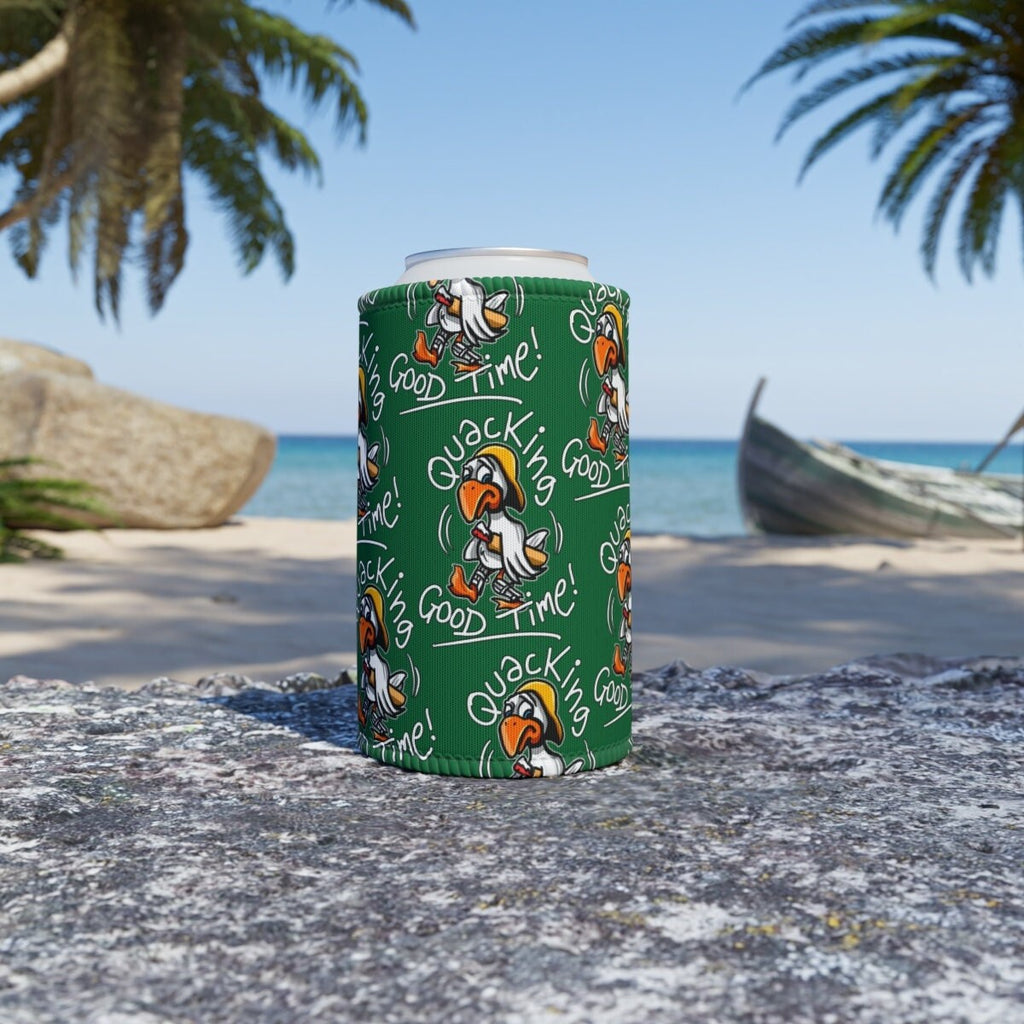 Funny Cricket Stubby Cooler, Australian Duck in Cricket Beer Cosie for Cricket Players that score ducks for the Aussie cricket player or fan