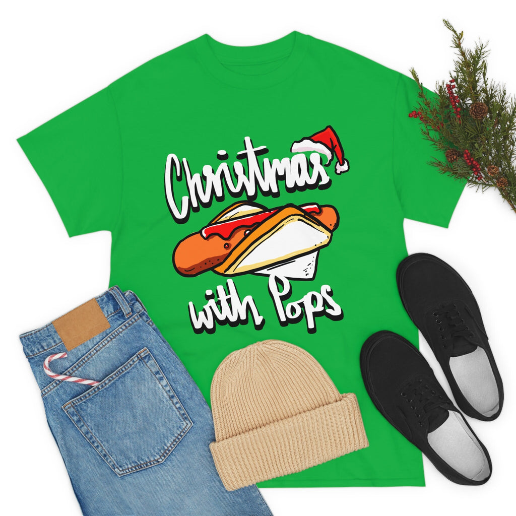Aussie Christmas with Pops Sausage Sizzle T-Shirt, Aussie Snag T-Shirt for Lovers of Sausage Sizzles & Pops! BBQ Australian Christmas Tee