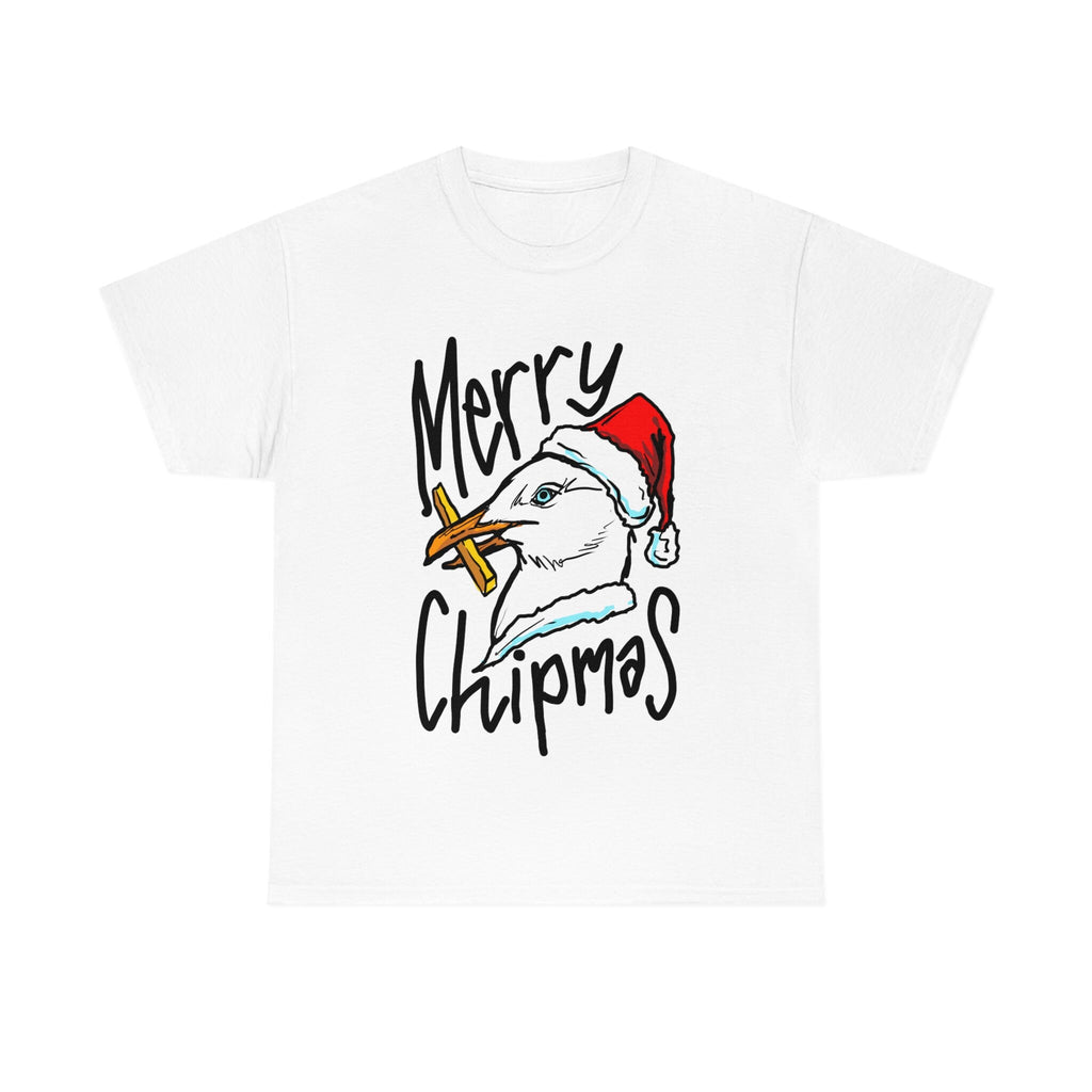 Christmas Seagull Chippie Shirt "Merry Chipmas" Potato Chip T-Shirt of an Australian Seagull - Funny Christmas Chippy Lovers Seagull Shirt