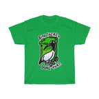 Bin Chicken T Shirt - Australian Bin Chicken Tee with quote "Bin There Done That" featuring an Aussie Ibis bird and garbage bin!