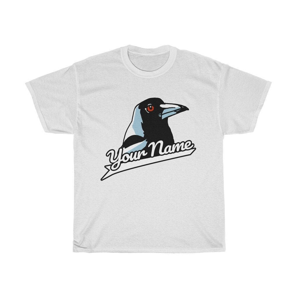 Custom Magpie T-Shirt with Magpie Quote, Magpie Swooping Tee Based Funny Magpie Meme, Swooping Spring Season Magpie Tee, Add your name!