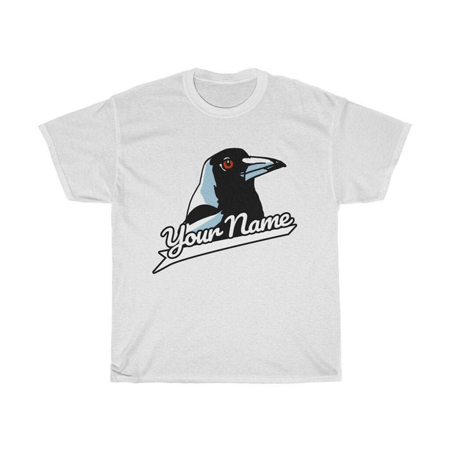 Custom Magpie T-Shirt with Magpie Quote, Magpie Swooping Tee Based Funny Magpie Meme, Swooping Spring Season Magpie Tee, Add your name! Main Image
