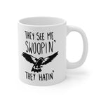 Funny Magpie Mug with Magpie Quote, Australian Magpie Mug with Rap Based Quote, Hip Hop Australian Mug with Swooping Magpie Bird