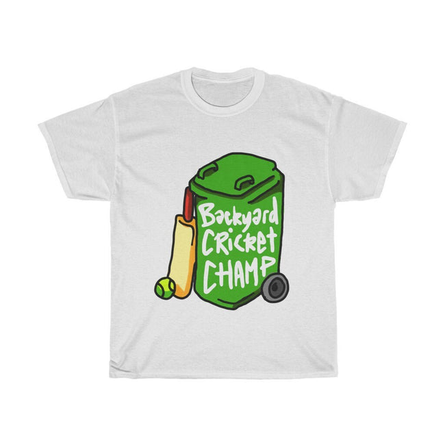Funny Backyard Cricket T-Shirt, Australian Cricket themed Shirt for Cricket Players that love playing backyard cricket! Hover Image