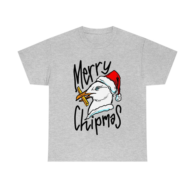 Christmas Seagull Chippie Shirt "Merry Chipmas" Potato Chip T-Shirt of an Australian Seagull - Funny Christmas Chippy Lovers Seagull Shirt Hover Image