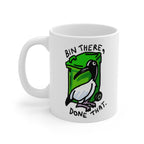 Bin Chicken Mug - Australian Bin Chicken Mug with quote "Bin There Done That" featuring an Aussie Ibis bird and garbage bin!
