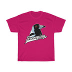 Swooping Magpie T-Shirt with Magpie Quote, Magpie Swooping Tee Based Funny Magpie Meme, Swooping Spring Season Magpie Tee