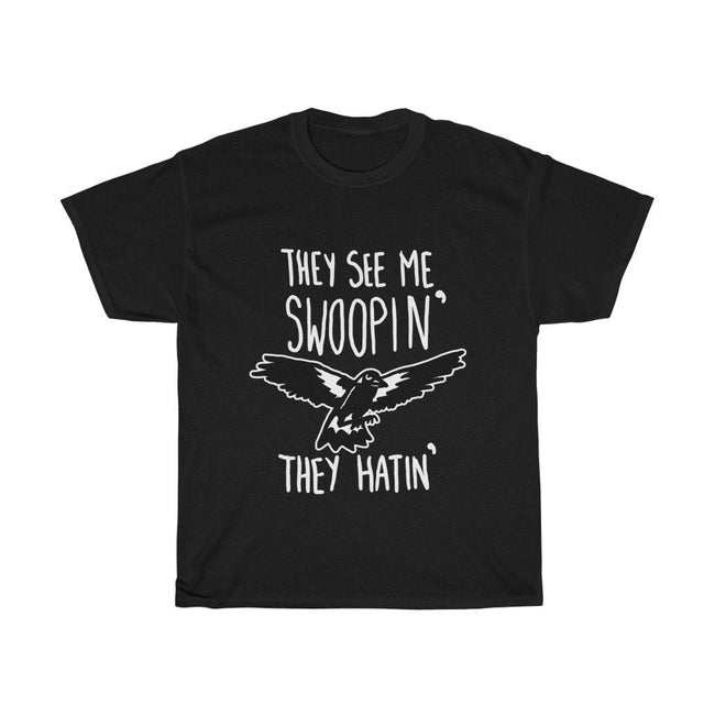 Funny Magpie T-Shirt with Magpie Quote, Australian Magpie Tee with Rap Based Quote, Hip Hop Australian Tee with Swooping Magpie Bird Main Image